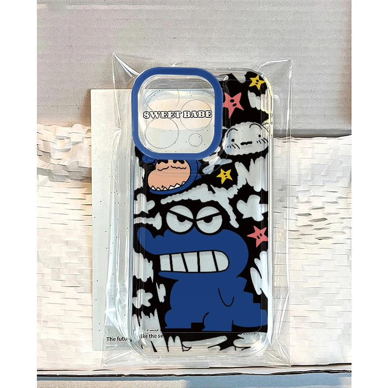 奥菲顿蓝框小新恐龙适用iPhone16苹果手机壳华为vivo小米15oppo套