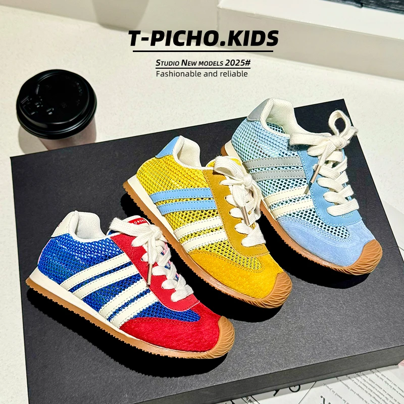 【夏日冰淇淋】（真皮+透网）-2025夏季新款儿童透气防滑阿甘鞋-25028