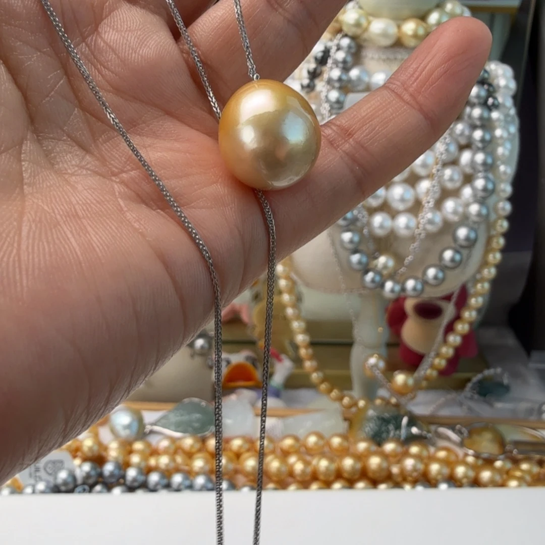 银S925镶嵌海水珍珠颈饰