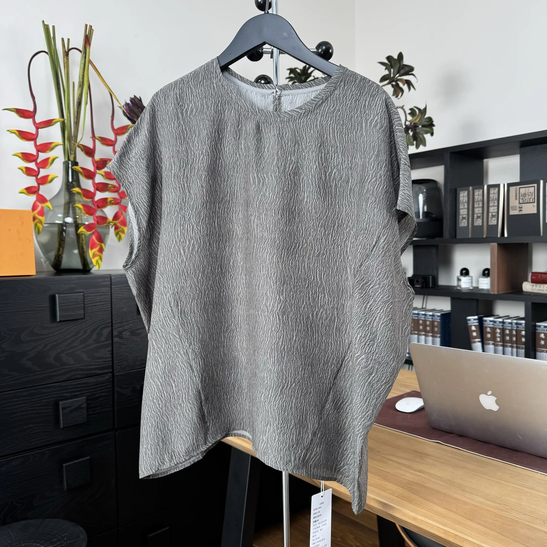 S3962【炒色工艺】纯色桑蚕丝短袖