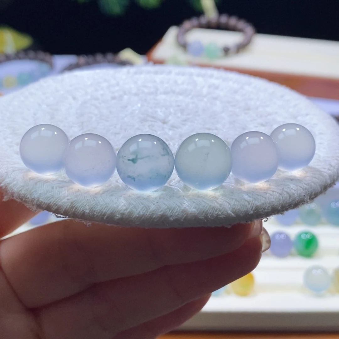 翡翠未镶嵌颈饰高冰珠珠一组