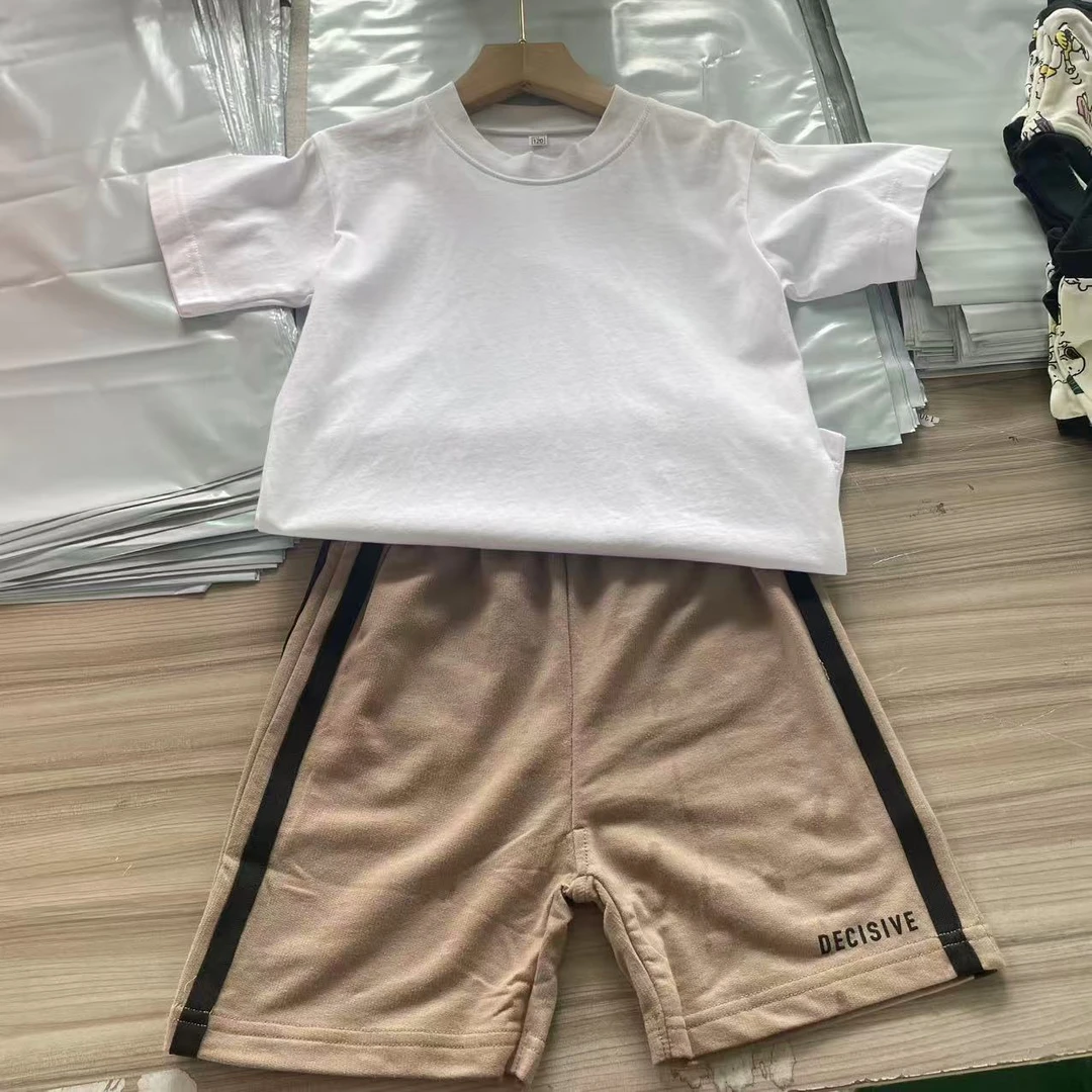 日单 儿童纯棉毛圈拉条 短裤