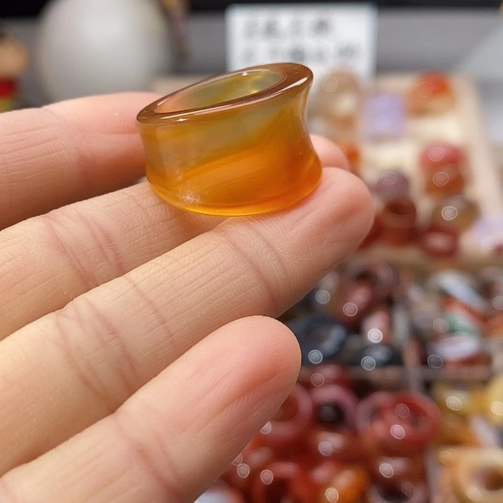 玛瑙/玉髓未镶嵌戒指A 57不退换港16内径17.6