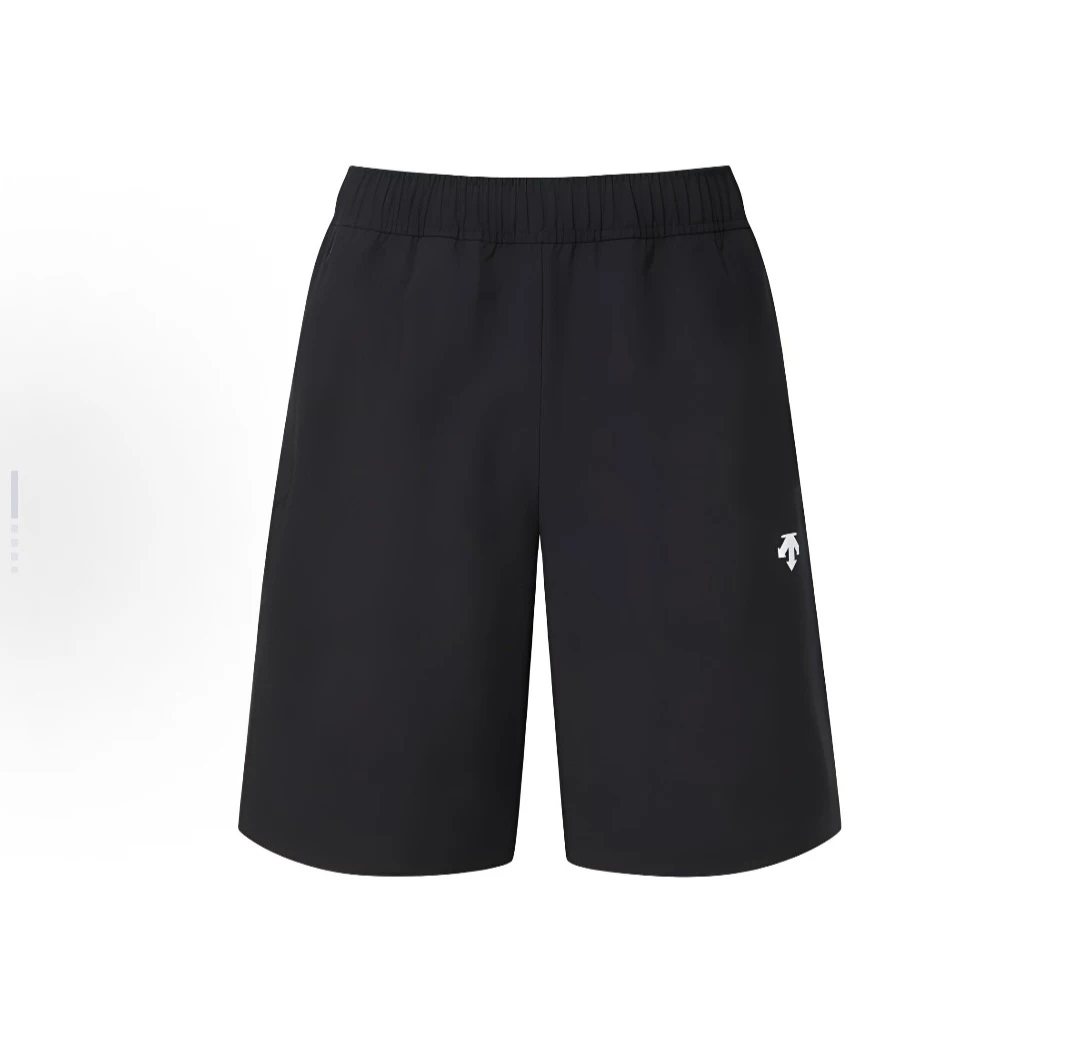 DESCENTE/迪桑特  纯色Logo印花中腰松紧弹力休闲短裤男款 THP21