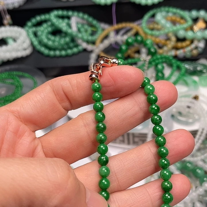 翡翠未镶嵌手链卡5+手串