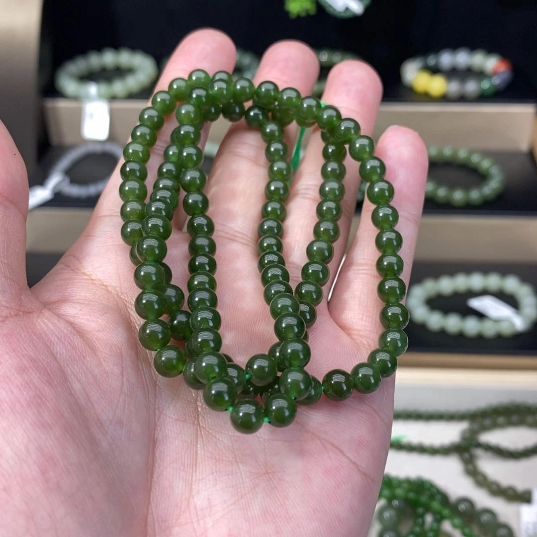 未镶嵌和田玉手链冉****宝卡6湖水绿多样性发1