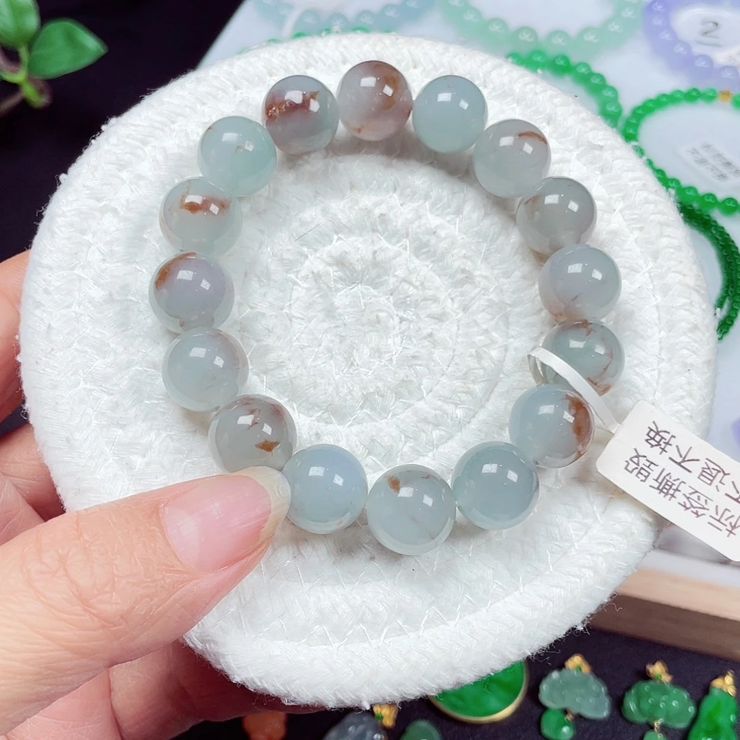 翡翠未镶嵌手链天然缅甸翡翠A货卡12.9