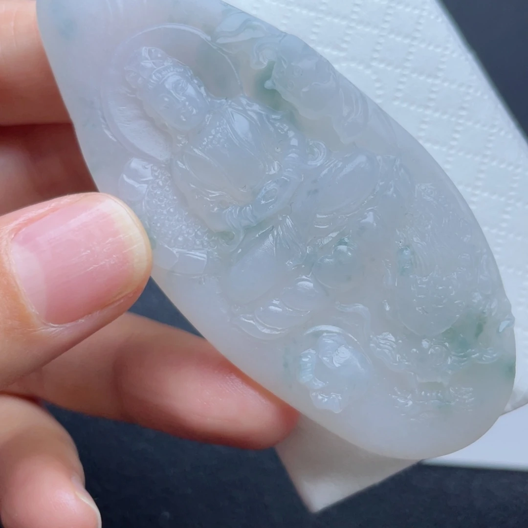 风***8定制翡翠未镶嵌翡翠吊坠