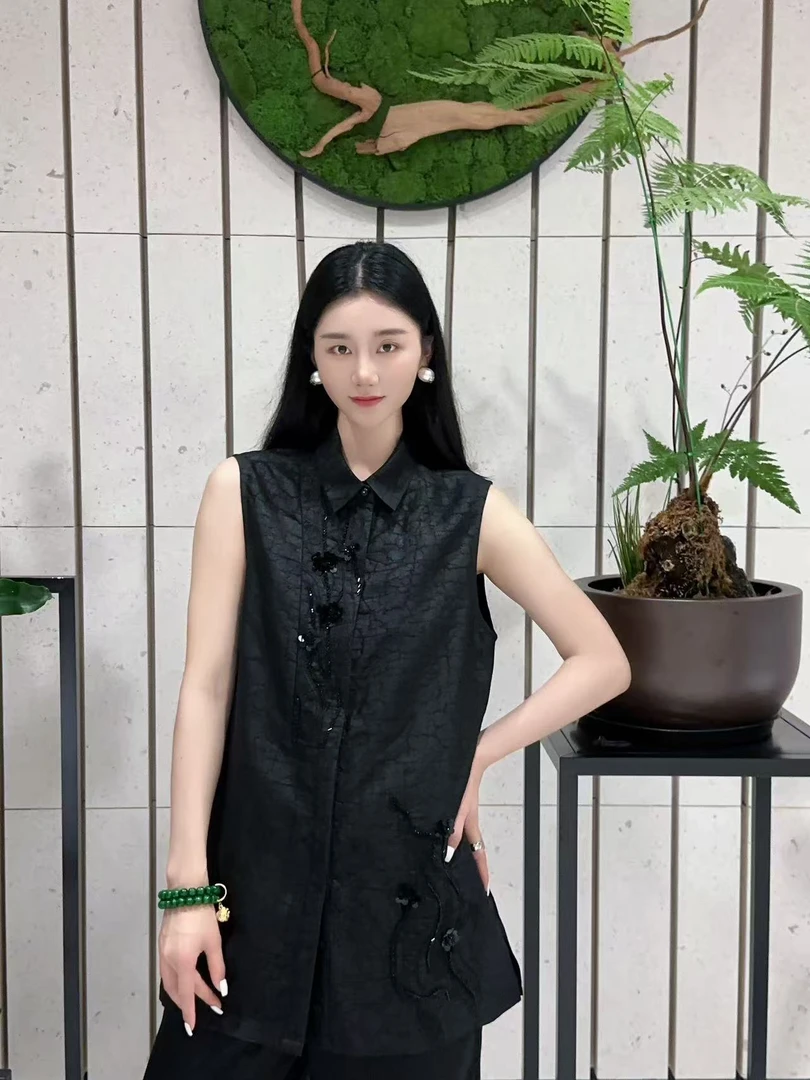 Betty Bairn【传承/ 云隐禅林】30姆米香云纱桑蚕丝马甲25B-BW10660