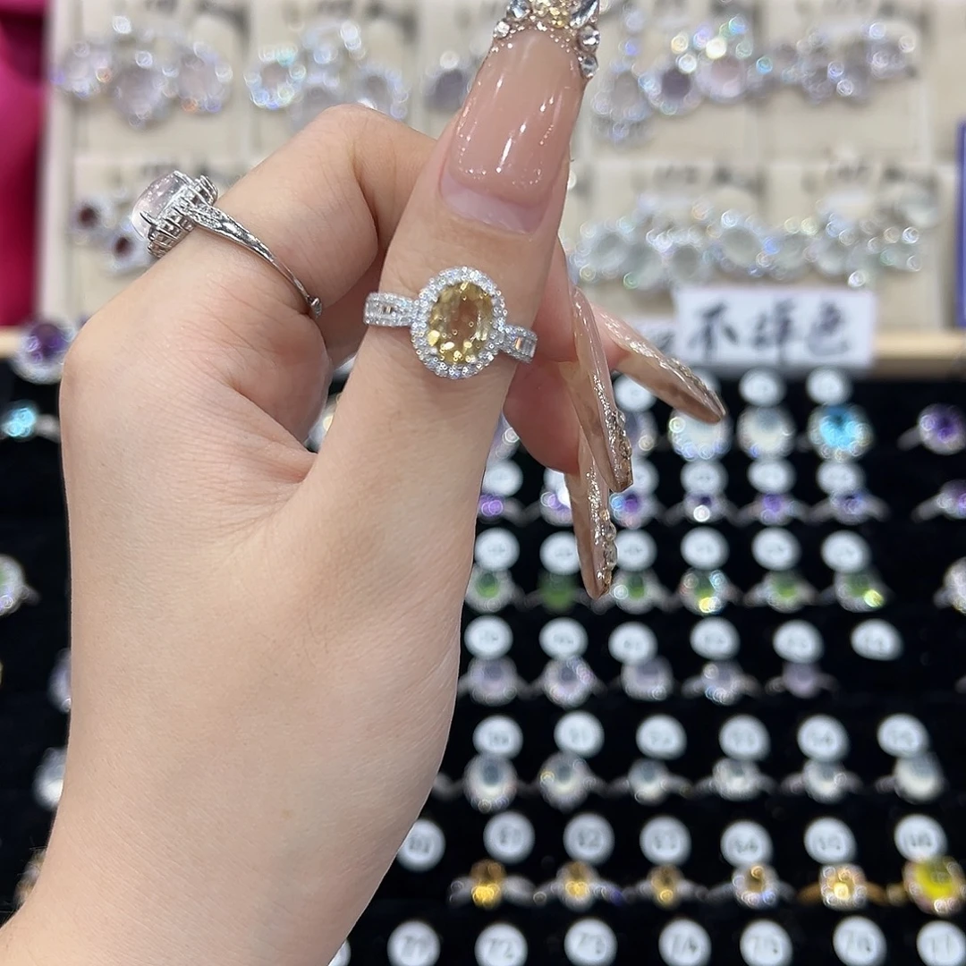 吕***阳黄晶戒指银S925镶嵌