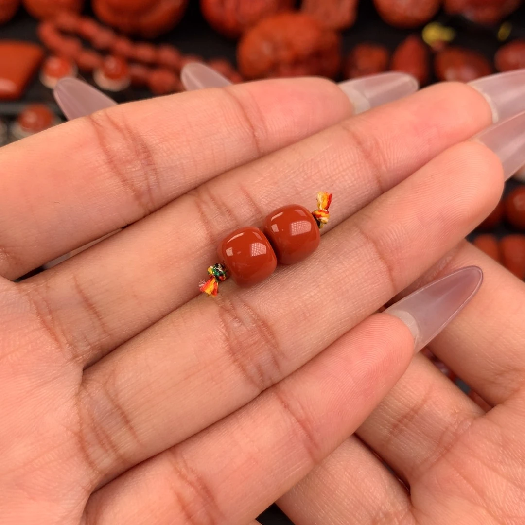 南红玛瑙老型对珠8+未镶嵌