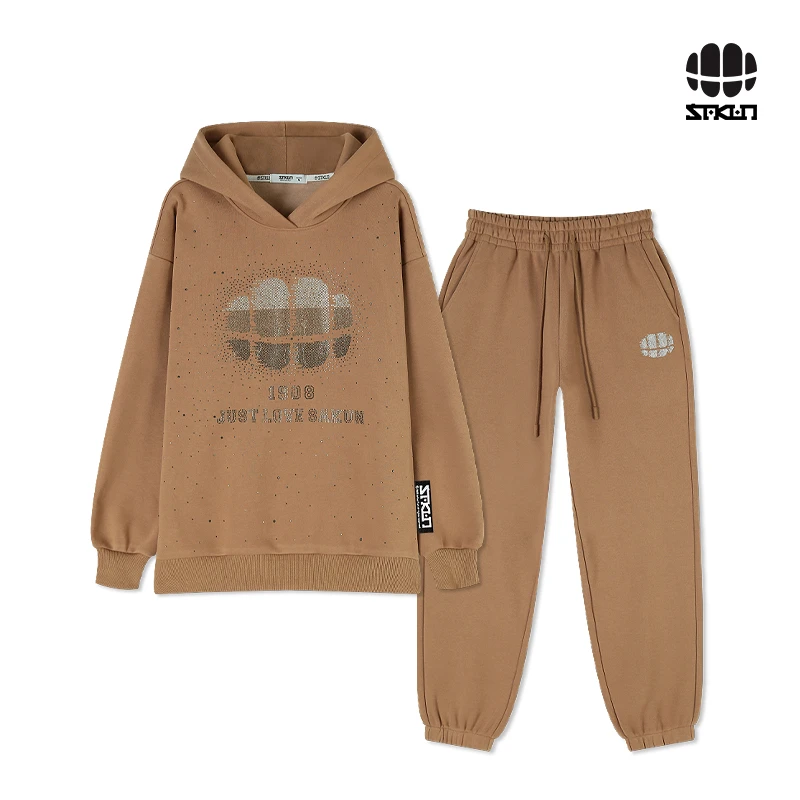 【欧若风】SAKUN烫钻加绒卫衣套装3143-1604243-JS