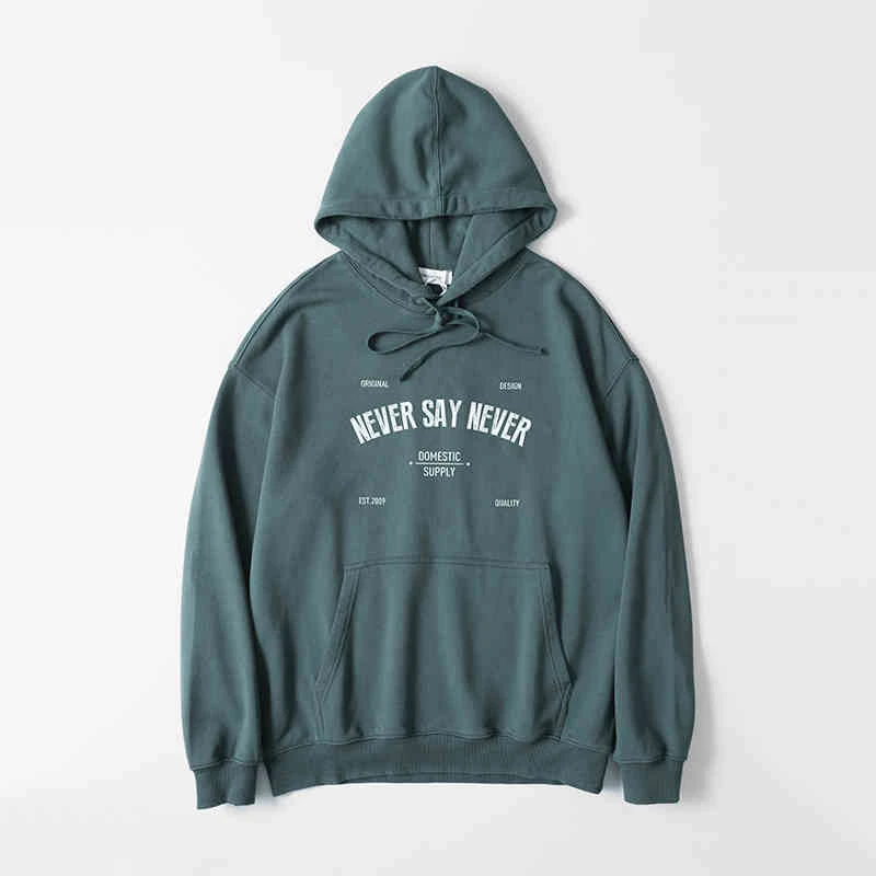 阿瞳牛社阿美咔叽日系复古水洗做旧连帽莫兰迪色系套头卫衣男女款