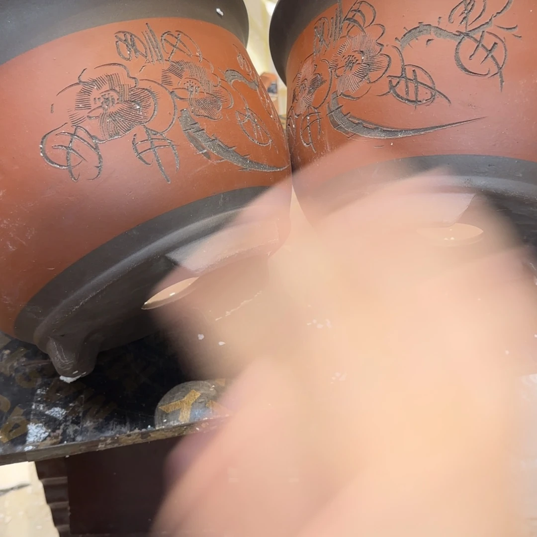 紫砂花盆口径23.14口径