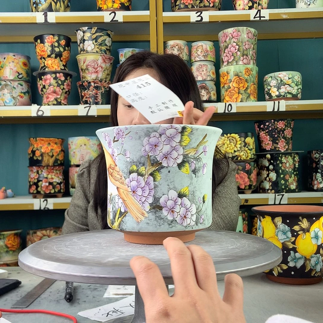 陶景德镇手工花盆415