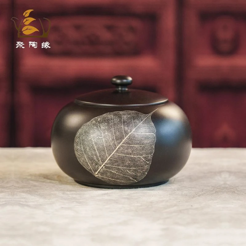 云南建水紫陶精品茶叶罐陶瓷家用密封罐防潮醒茶罐散茶罐创意高档