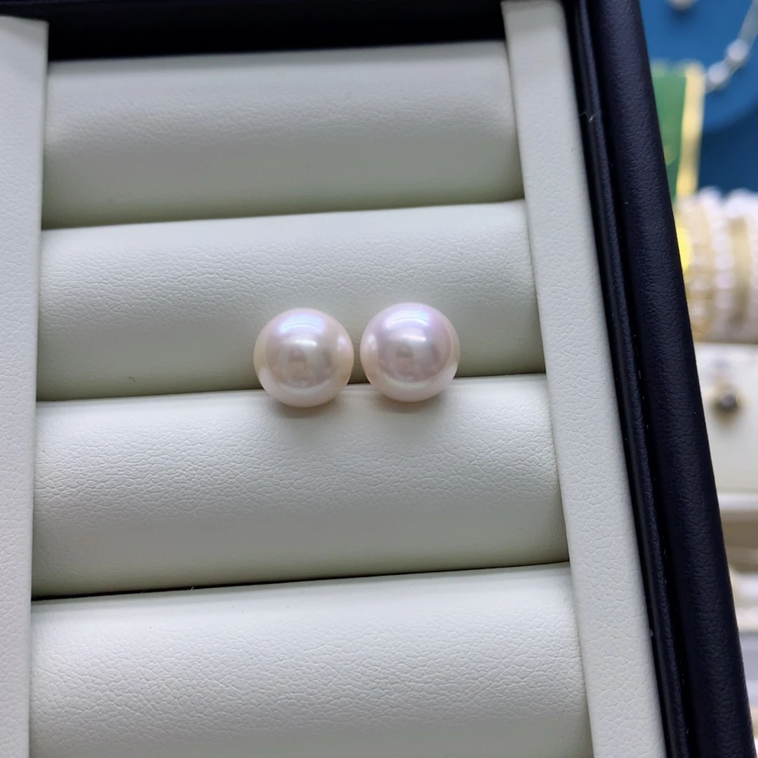 淡水珍珠耳饰18K金镶嵌