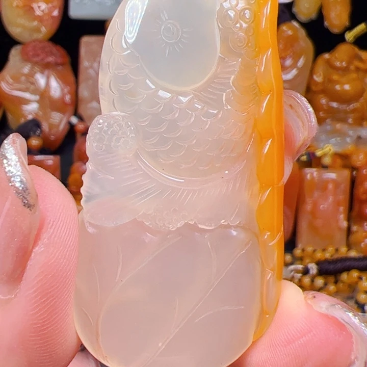 石英质玉（黄龙玉）未镶嵌笔搁