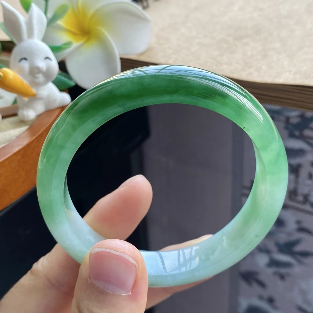 02.25批高货正圈深翠绿1063号55-12.5-7.1深翠之色！天然翡翠手镯