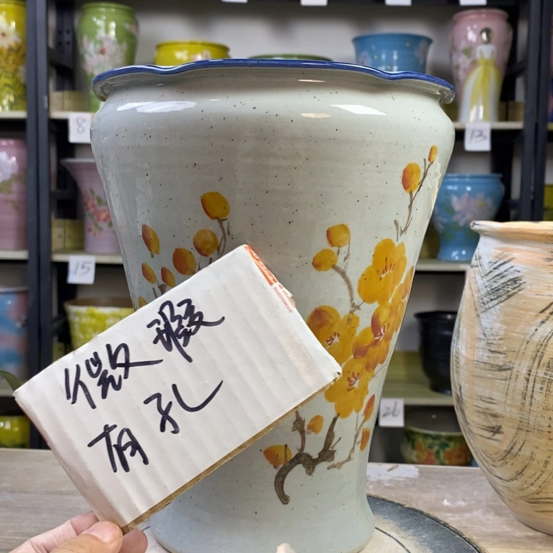 景德镇手工手绘陶瓷花盆