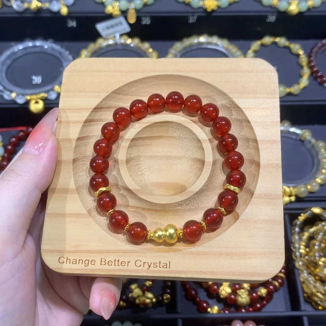 玛瑙/玉髓未镶嵌手链大葫芦