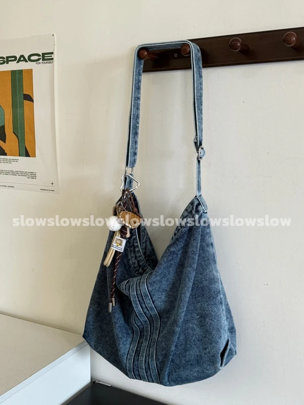 时尚百搭单肩包休闲拉链水洗小众单肩一体式复古韩版便携