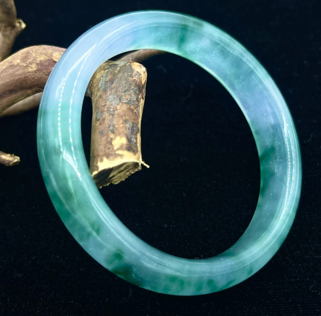 非金属珐琅手镯 飘花冰种手镯