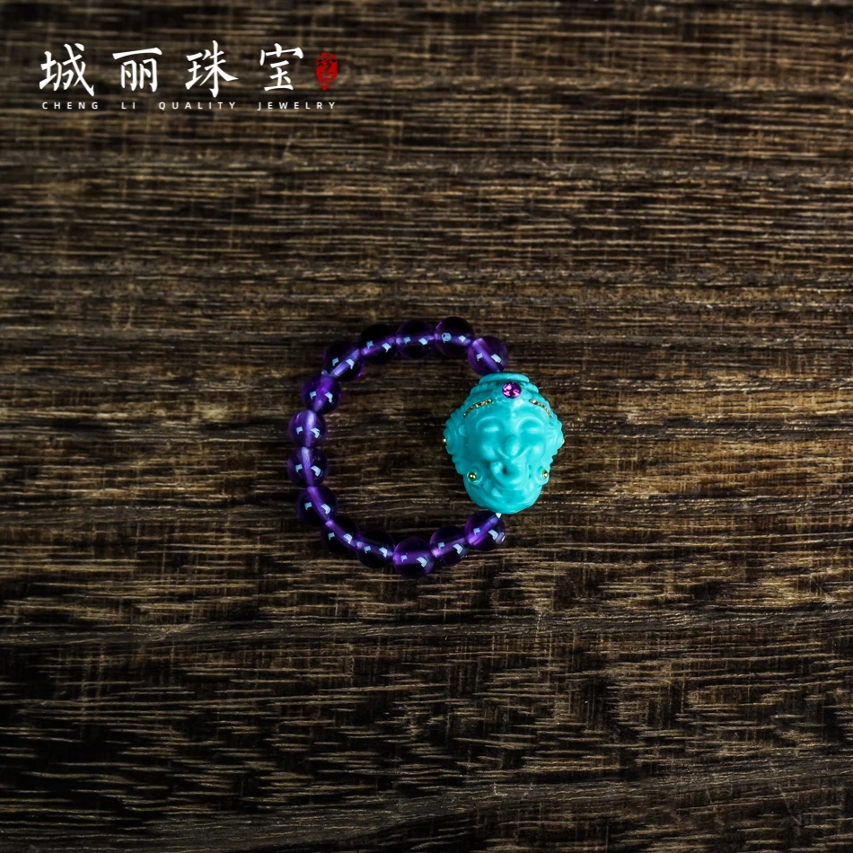 【城丽】紫水晶象才才戒指/个ZJH-1704-1