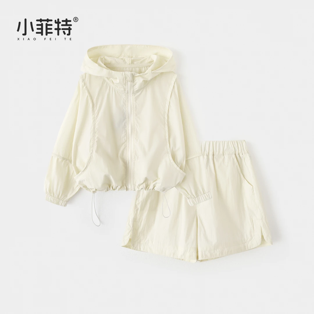 小菲特夏季新款女童套装女宝宝儿童短裤防晒外套两件套BGTX50893