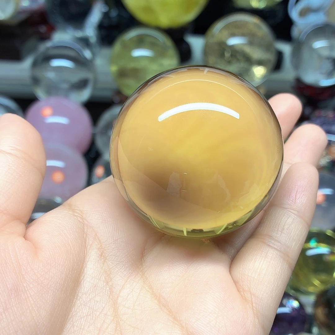 六***祥未镶嵌水晶珠宝半成品黄水晶蓝针暴力黄净体AA