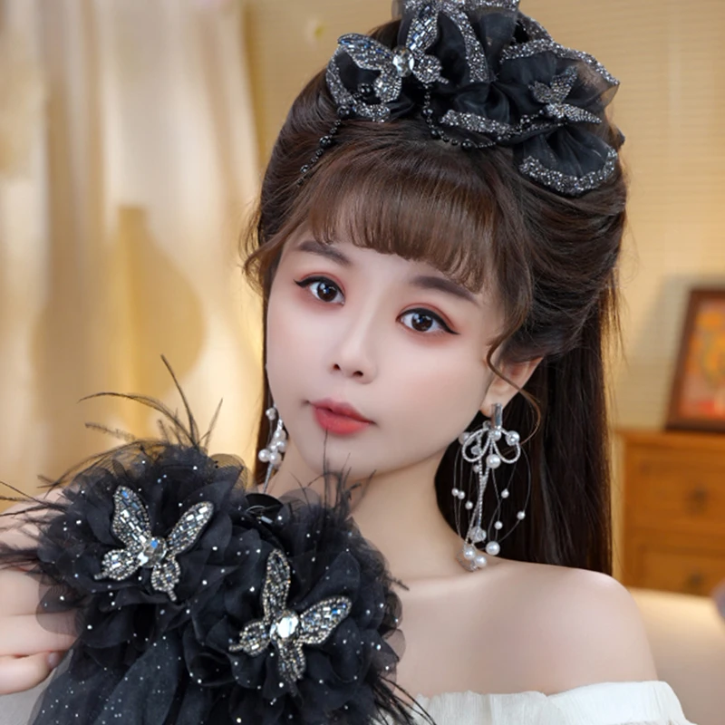 【蝴蝶裙摆】抓夹蝴蝶薄纱裙摆简约蝴蝶结发夹百搭原创设计鲨鱼夹女