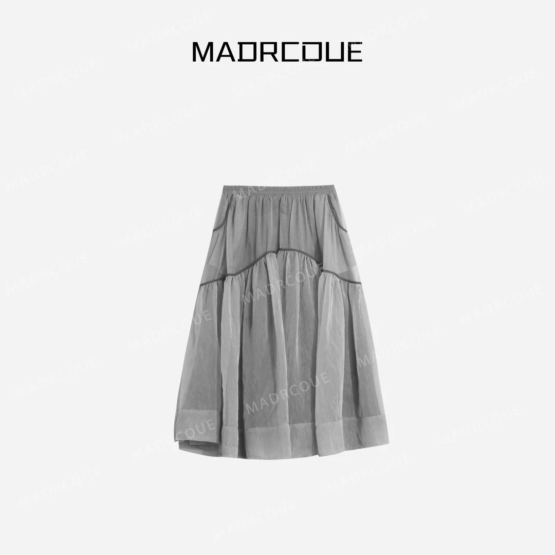 MADRCOUE  松紧腰设计感半身裙高腰显瘦显高蓬蓬裙 605033