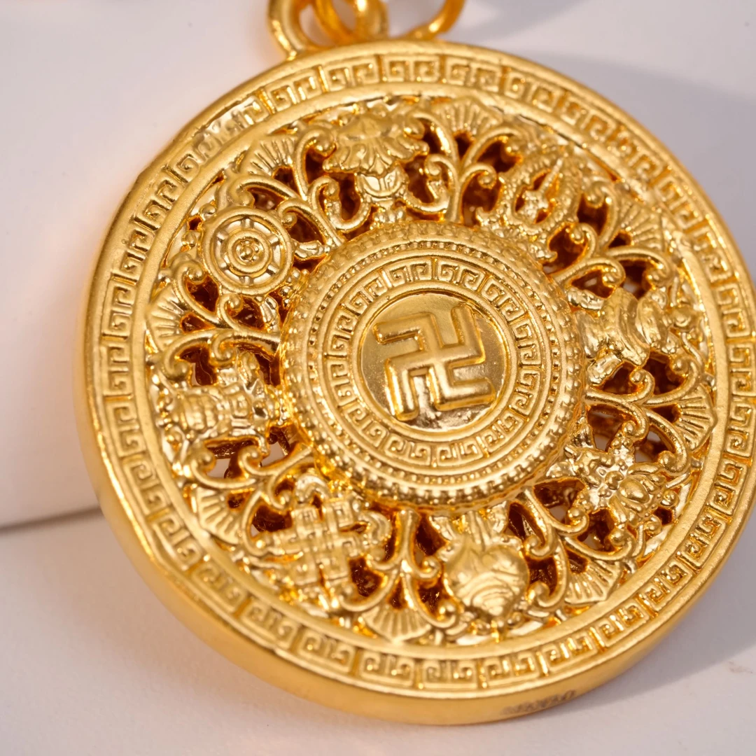 【小辛专属】足金9993D八宝罗盘卡22.5吊坠 2.44 GPT041