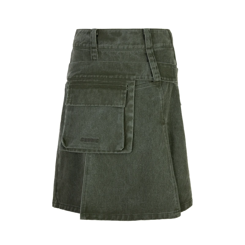 【茉舍】CERRIC 韩国品牌 水洗复古工装牛仔半裙 CR24FWPT003-1315