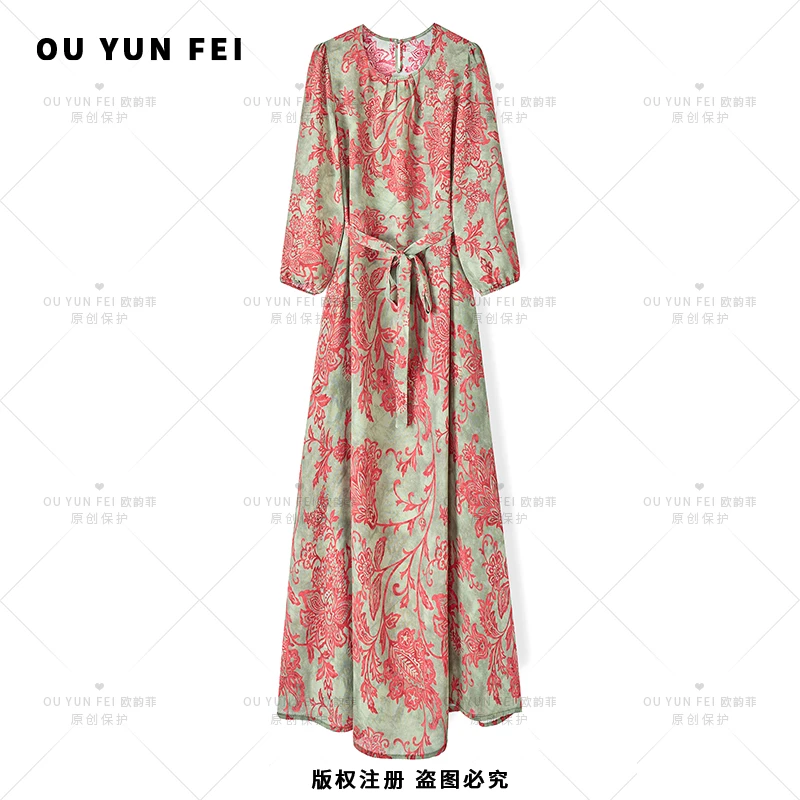 女装连衣裙夏季新款气质高级感穿搭时尚显瘦显白轻奢长裙F1901