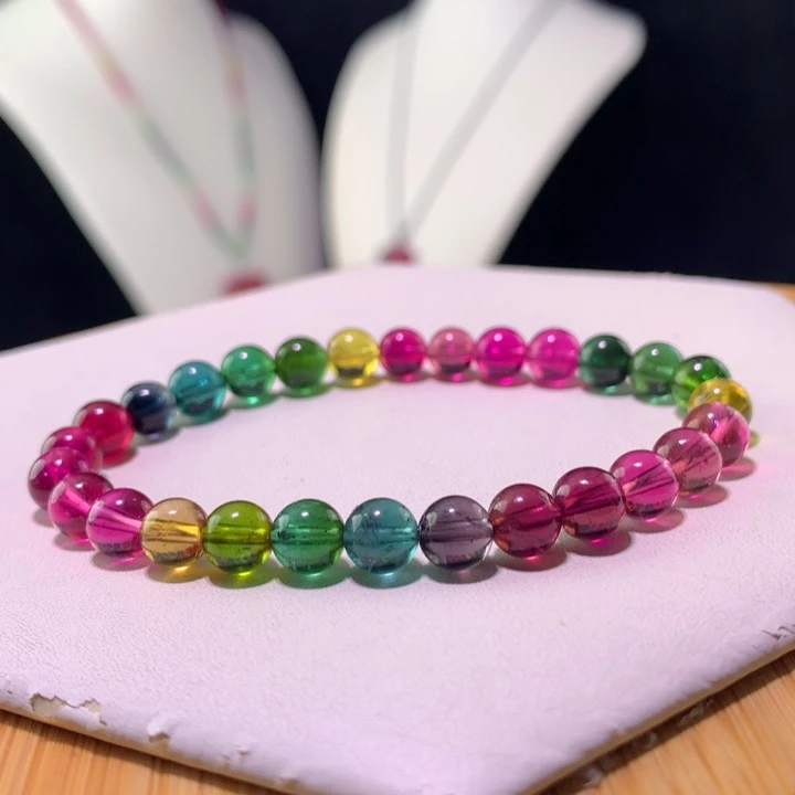 双色碧玺手链未镶嵌