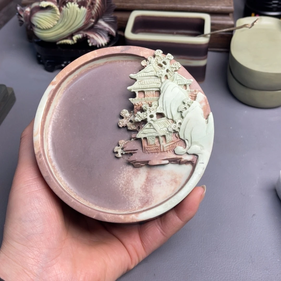 用***5紫袍玉带砚台摆件