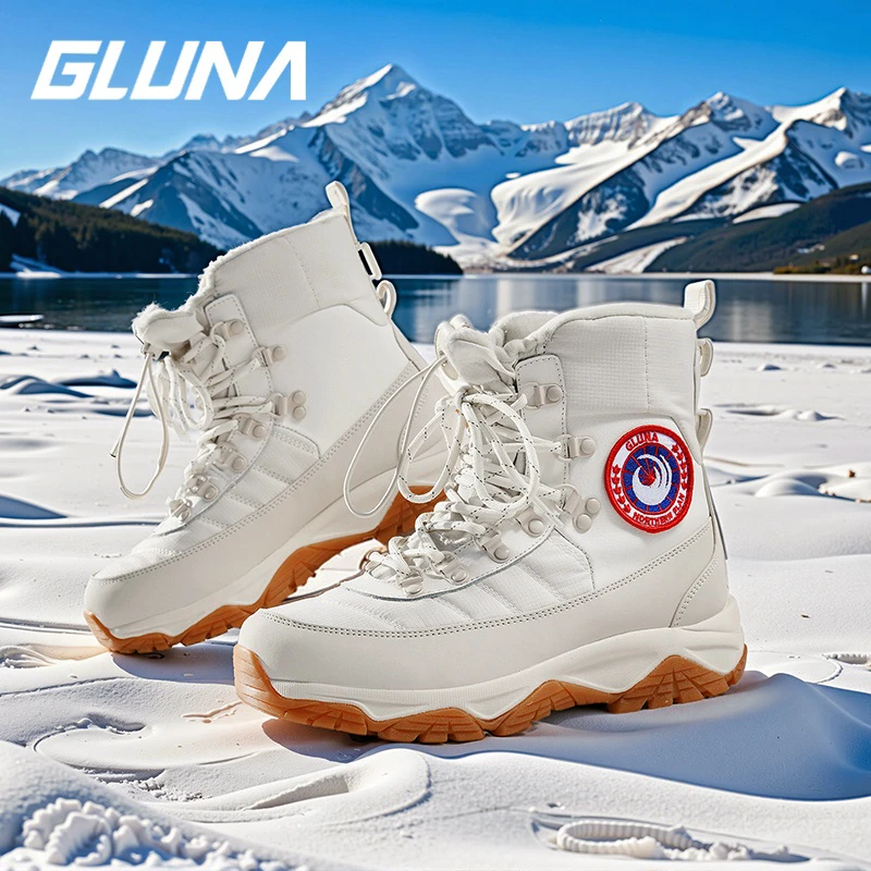 GLUNA哥鲁纳锁温保暖雪地靴89996户外蓄热里绒加厚防水防滑机能风