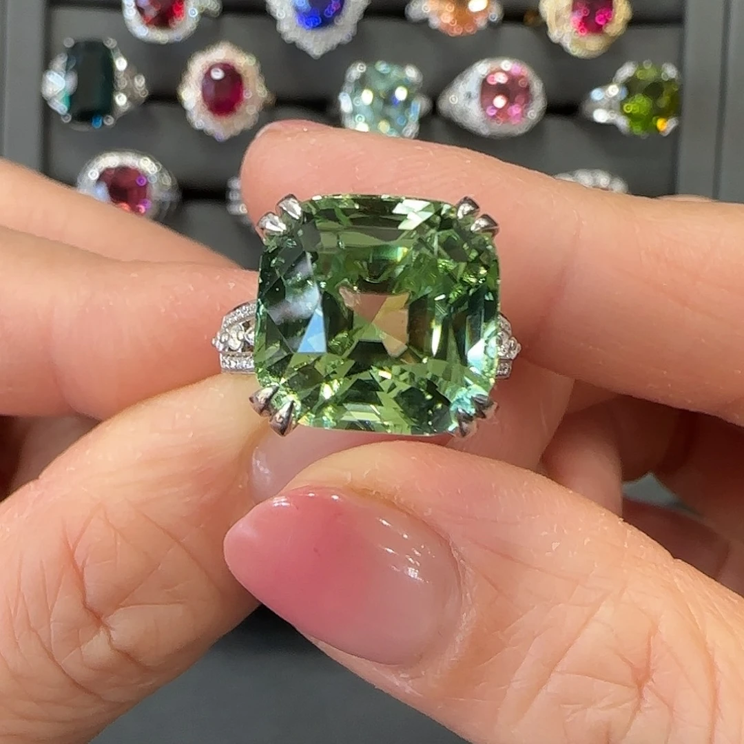 碧玺戒指18K金镶嵌12.09ct