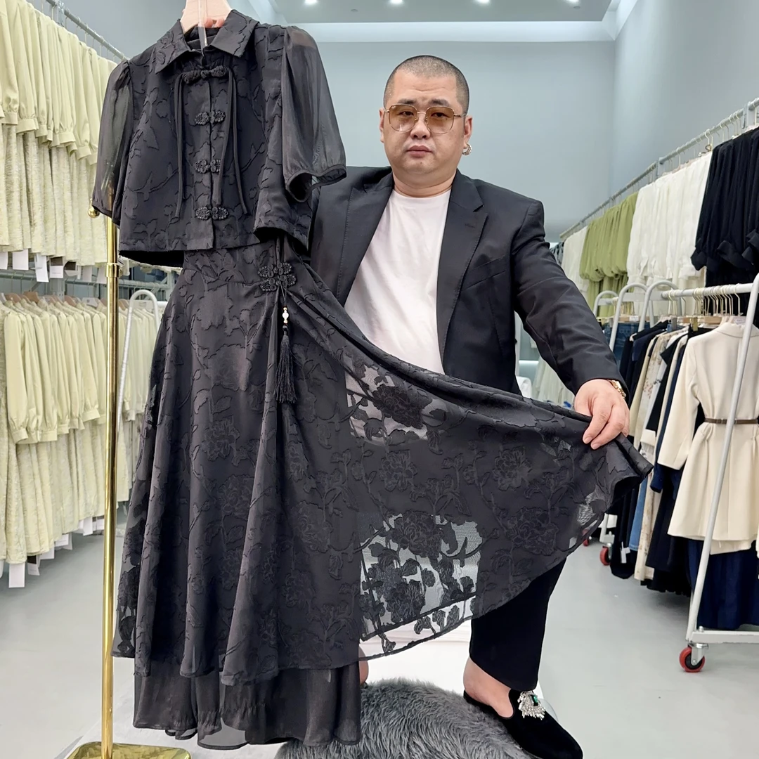 【RG5331】2025年新新中式款蕾丝显瘦气质时尚百搭复古新款连衣裙