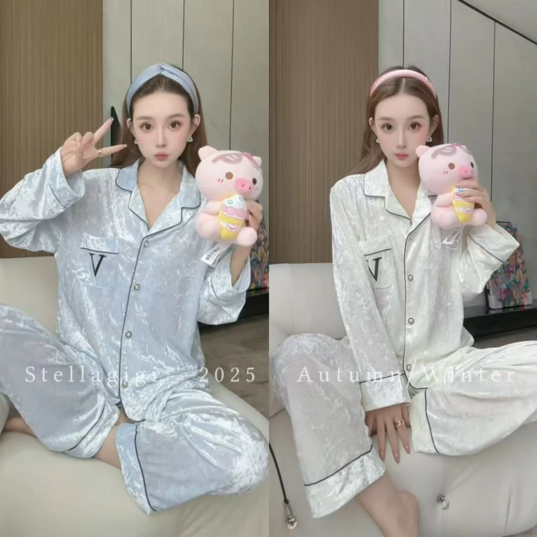 SG / 杨依姗 AW金钻绒提花V字口袋舒适家居服套装TZ-20252131