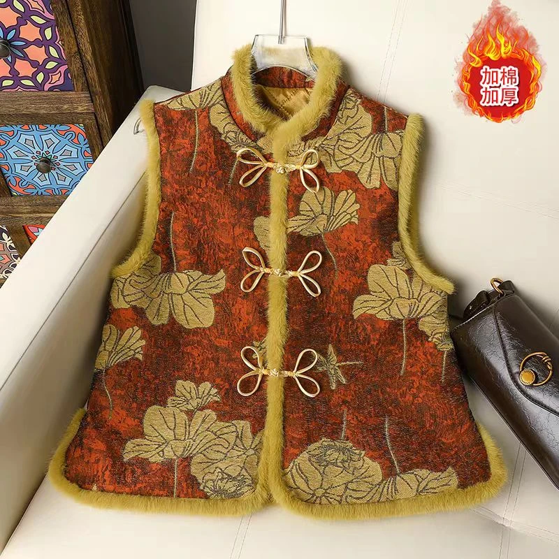 新中式2026开年新款重磅雪尼尔织锦工艺加棉加厚专柜版马甲