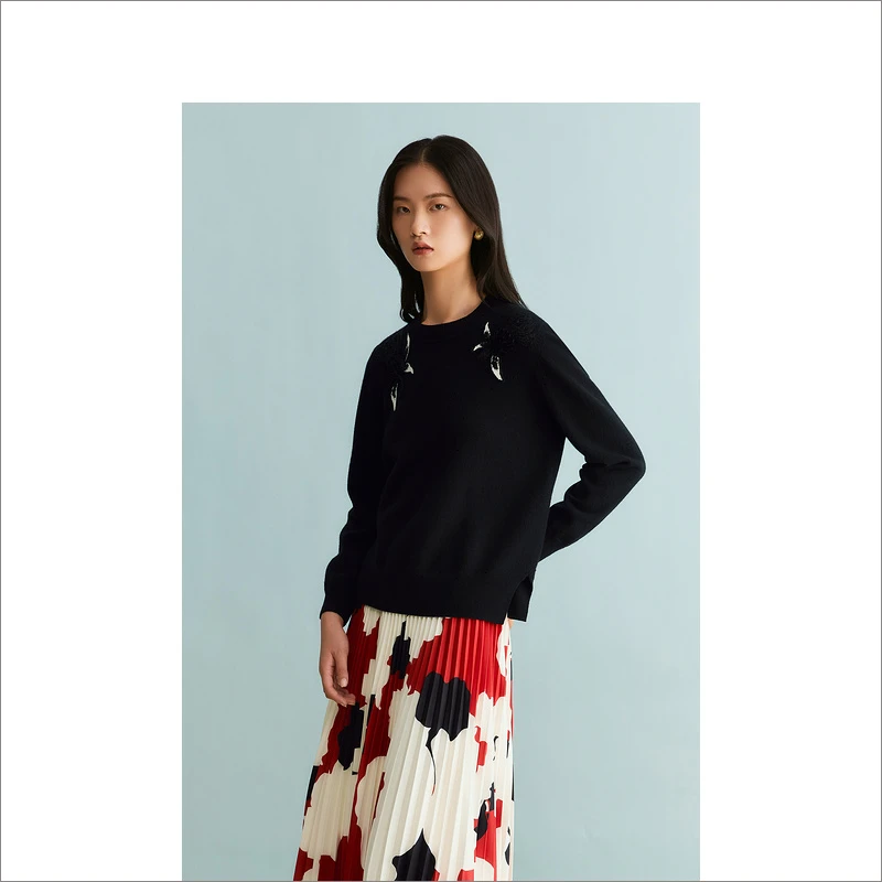YINER音儿专柜女装冬季新款毛针织衫8C33506340