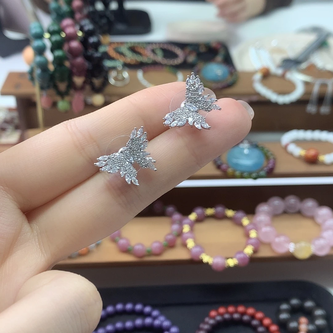 珠串时尚耳钉银针