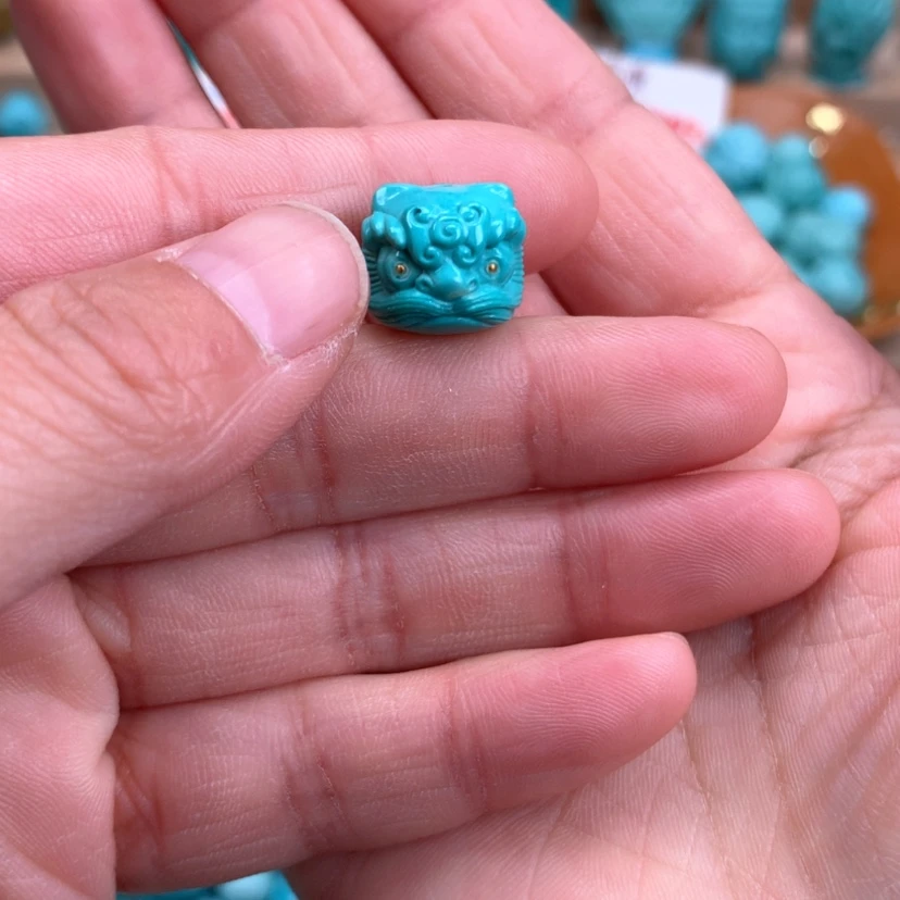 【闪购商品】绿松石醒狮13.4mm未镶嵌