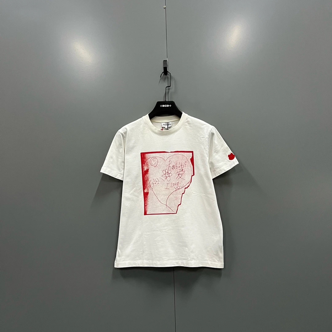 99新 KENZO/肯佐 （zz5）简笔画爱心短袖 M码/bc016466