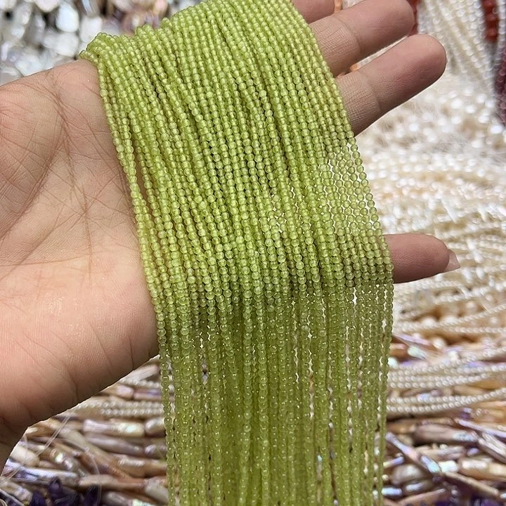 玛瑙/玉髓未镶嵌珠宝半成品2条2mm橄榄石刻面