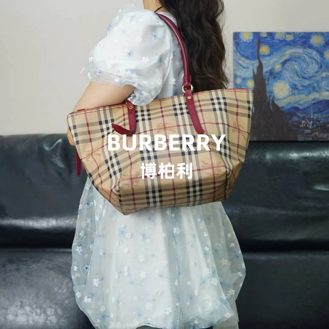 95新 BURBERRY/博柏利 战马格纹单肩包/ZH06521010/1010