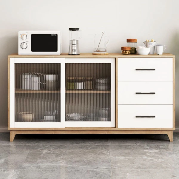 全实木餐边柜靠墙一体客厅储物柜茶水柜收纳柜现代简约斗柜大容量