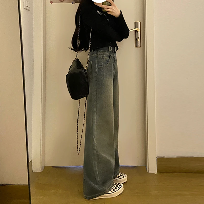 300斤大码女装直筒牛仔裤子女胖mm显瘦宽松梨形身材窄版阔腿长裤